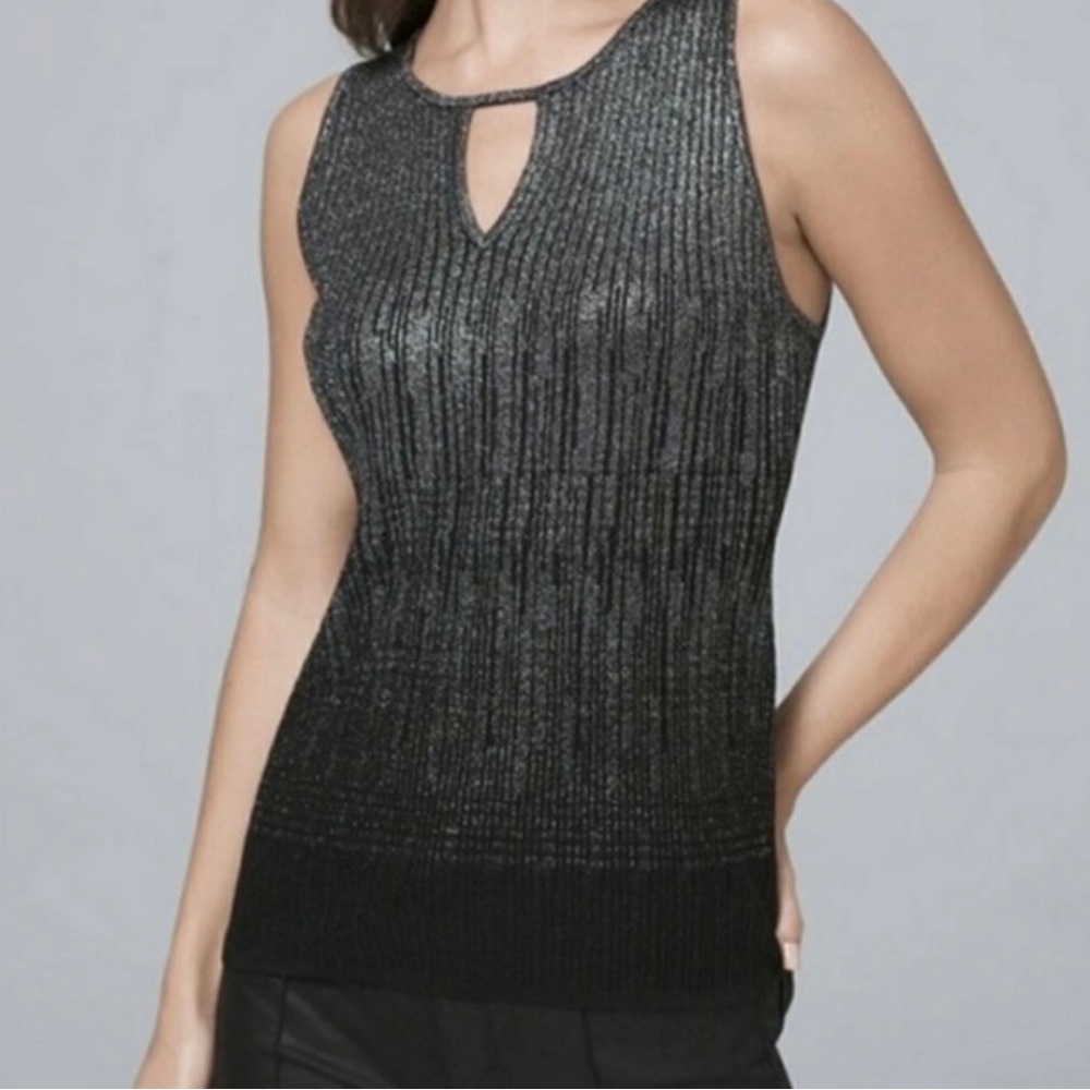NWT White House Black Markets shimmer Ombre shell sleeveless  shirt size XS